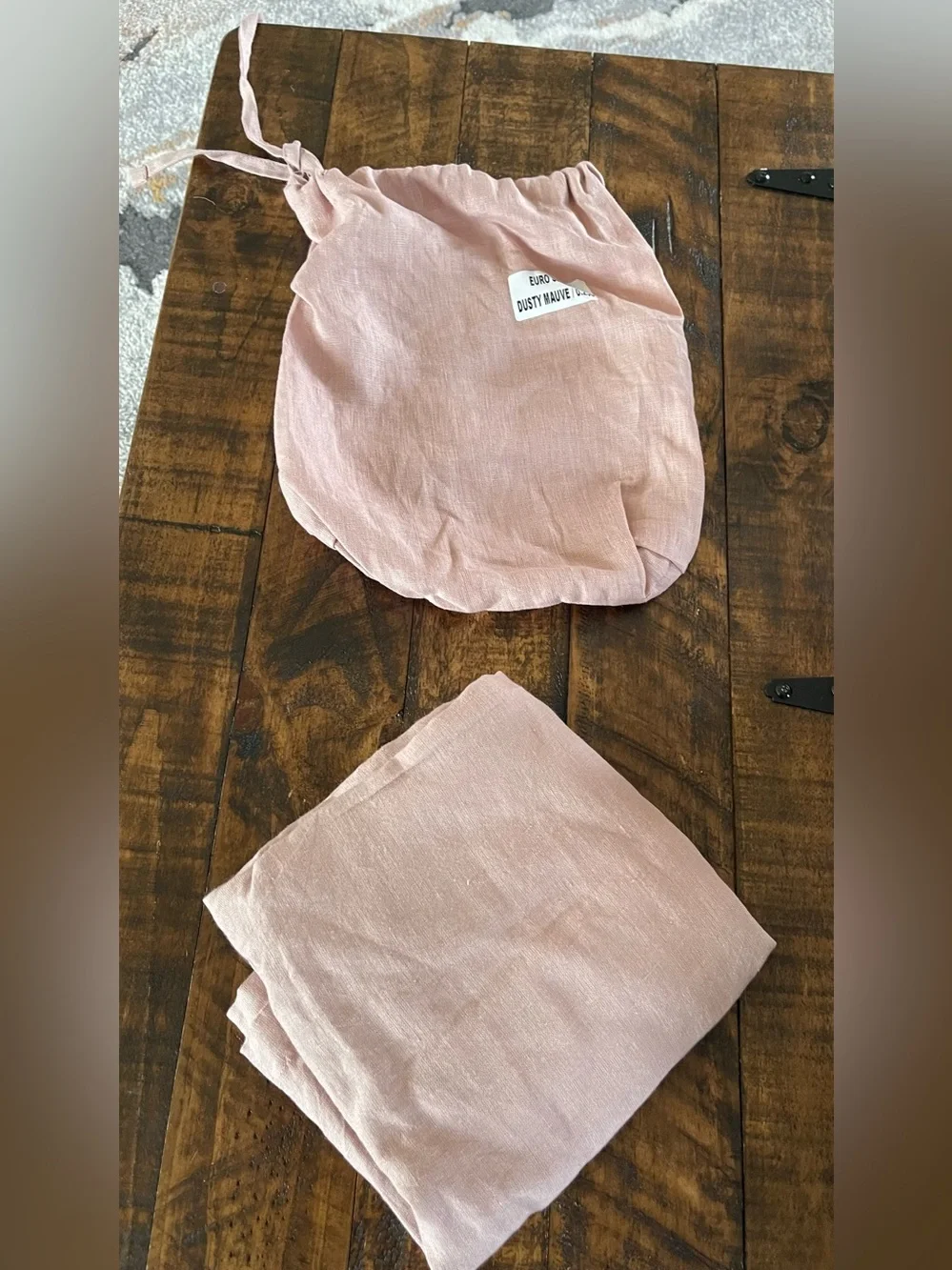 NWT Quince European Linen Euro Sham, 26 X 26 (Dusty Mauve) *2 available